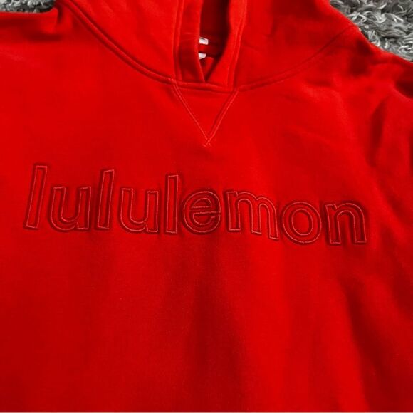 Lululemon hard to find logo red All yours hoodie size 12 - Picture 2 of 4